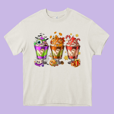 Hallothanksmas Coffee Cups Heavy Core Tee Designed By Nancycooperartshop