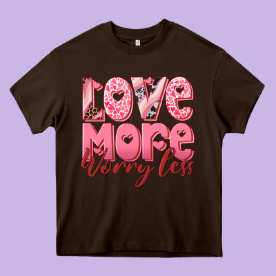 Love More Worry Less Heavy Core Tee Designed By Ranaportraitstore
