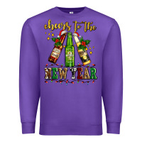 Purple cheers to the new year with beers Premium Sweatshirt - AdoDesignShop