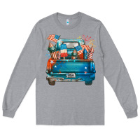 Heather Grey Customize USA truck Long Sleeve Tee - FaDigitalArtStudio