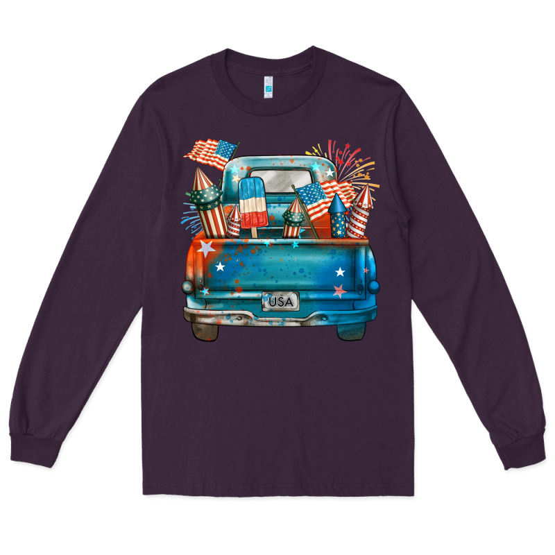 Customize Usa Truck Long Sleeve Tee by FaDigitalArtStudio | Teevron
