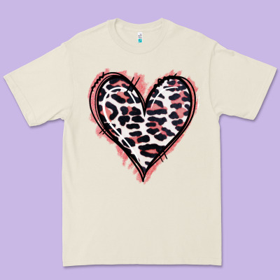 Leopard Glitter Heart Premium Tee Designed By Jasminsmagicworld
