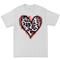 Dove Grey Leopard Glitter Heart Premium Tee - Jasminsmagicworld