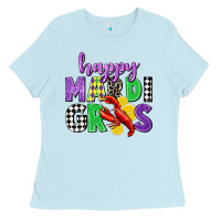 Baby Blue happy mardi gras Ladies Tee - CowGirlArtShop