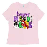 Bubblegum Pink happy mardi gras Ladies Tee - CowGirlArtShop
