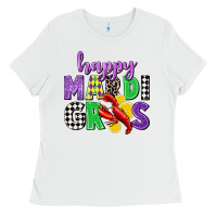 White happy mardi gras Ladies Tee - CowGirlArtShop