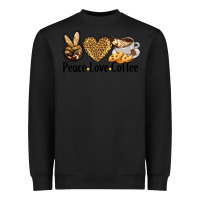 Black peace love coffee Heavyweight Sweatshirt - BarkalooDesign