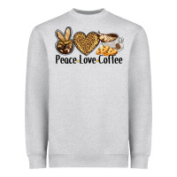 Heather Grey peace love coffee Heavyweight Sweatshirt - BarkalooDesign
