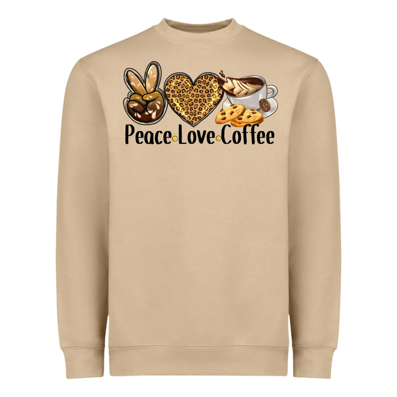 Peace Love Coffee Heavyweight Sweatshirt by BarkalooDesign | Teevron