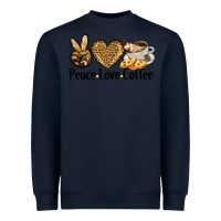 Navy peace love coffee Heavyweight Sweatshirt - BarkalooDesign