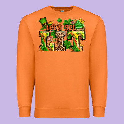 St Patricks Lets Get Lit Premium Sweatshirt Designed By Adodesignshop