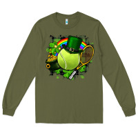 Army Green St. Patrick's Day Tennis Long Sleeve Tee - FaDigitalArtStudio