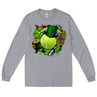 Heather Grey St. Patrick's Day Tennis Long Sleeve Tee - FaDigitalArtStudio