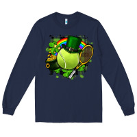 Navy St. Patrick's Day Tennis Long Sleeve Tee - FaDigitalArtStudio