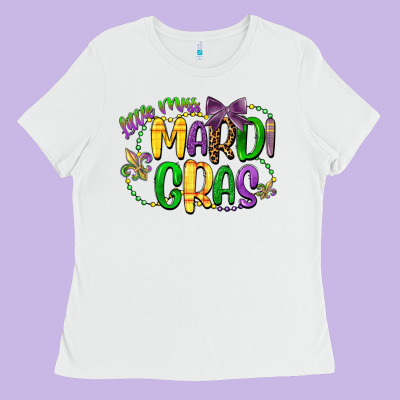 Little Miss Mardi Gras Ladies Tee Designed By Cowgirlartshop