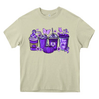 Mossy Cancer coffee cups purple ribbon Heavy Core Tee - NancyCooperArtShop