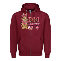 Burgundy easter pink camouflage egg hunter  bunny Zipper Hoodie - BarkalooDesign