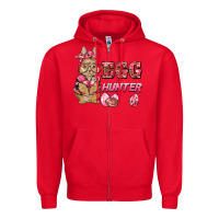 Red easter pink camouflage egg hunter  bunny Zipper Hoodie - BarkalooDesign