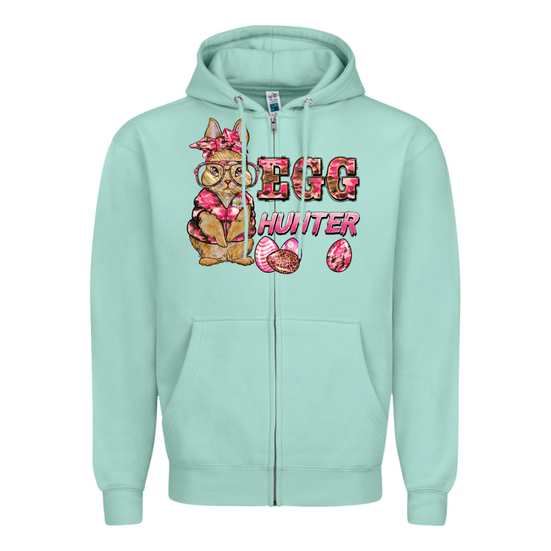 Easter Pink Camouflage Egg Hunter  Bunny Zipper Hoodie by BarkalooDesign | Teevron