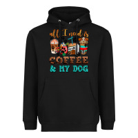 Black all i need is coffee and my dog Heavyweight Hoodie - AdoDesignShop