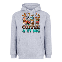 Heather Grey all i need is coffee and my dog Heavyweight Hoodie - AdoDesignShop