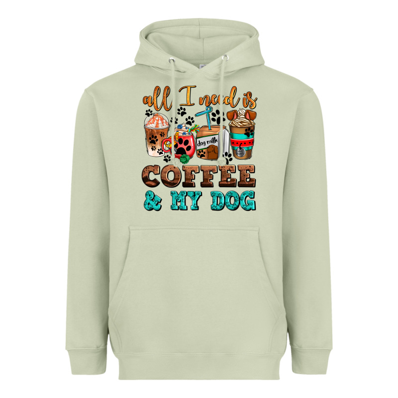 All I Need Is Coffee And My Dog Heavyweight Hoodie by AdoDesignShop | Teevron