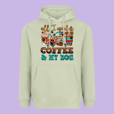 All I Need Is Coffee And My Dog Heavyweight Hoodie Designed By Adodesignshop