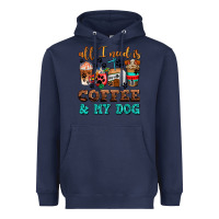 Navy all i need is coffee and my dog Heavyweight Hoodie - AdoDesignShop