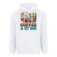 White all i need is coffee and my dog Heavyweight Hoodie - AdoDesignShop