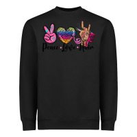 Black peace love hair Heavyweight Sweatshirt - BarkalooDesign