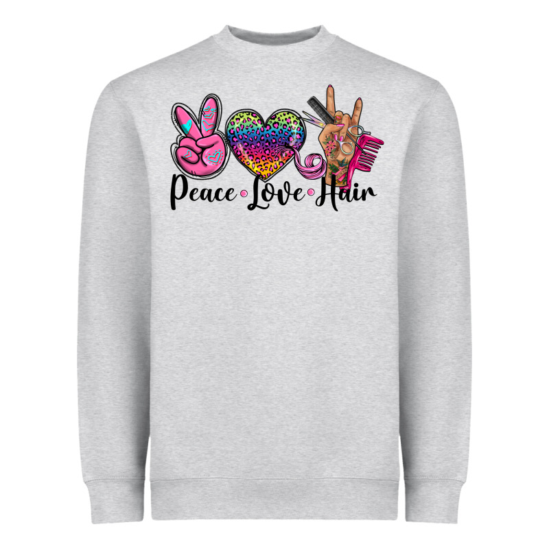 Peace Love Hair Heavyweight Sweatshirt by BarkalooDesign | Teevron