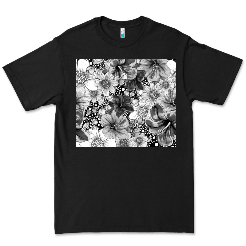 Black And White Floral Premium Tee by TumblerDesignByShophia | Teevron