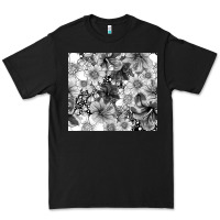 Black black and white floral Premium Tee - TumblerDesignByShophia