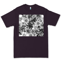 Plum black and white floral Premium Tee - TumblerDesignByShophia
