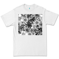 White black and white floral Premium Tee - TumblerDesignByShophia