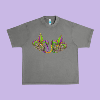Skeleton Hands Mardi Gras Urban Heavy Tee Designed By Oliviacreatesart
