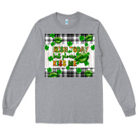Heather Grey Irish today but please kiss me st. patricks day Long Sleeve Tee - FaDigitalArtStudio