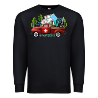 Black lvn nurse truck with cactus and sunflowers Premium Sweatshirt - AdoDesignShop