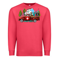 Cardinal lvn nurse truck with cactus and sunflowers Premium Sweatshirt - AdoDesignShop