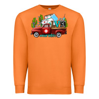 Carrot lvn nurse truck with cactus and sunflowers Premium Sweatshirt - AdoDesignShop