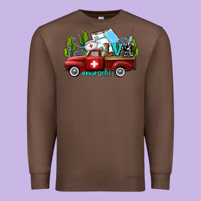Lvn Nurse Truck With Cactus And Sunflowers Premium Sweatshirt Designed By Adodesignshop