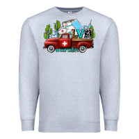 Heather Grey lvn nurse truck with cactus and sunflowers Premium Sweatshirt - AdoDesignShop