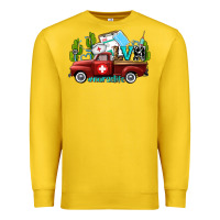 Lemon lvn nurse truck with cactus and sunflowers Premium Sweatshirt - AdoDesignShop