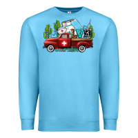 Ocean Blue lvn nurse truck with cactus and sunflowers Premium Sweatshirt - AdoDesignShop