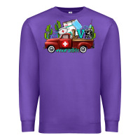 Purple lvn nurse truck with cactus and sunflowers Premium Sweatshirt - AdoDesignShop