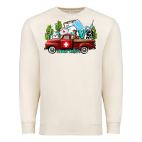 Sandshell lvn nurse truck with cactus and sunflowers Premium Sweatshirt - AdoDesignShop