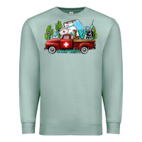 Seafoam lvn nurse truck with cactus and sunflowers Premium Sweatshirt - AdoDesignShop