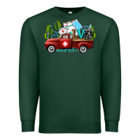 Sports Green lvn nurse truck with cactus and sunflowers Premium Sweatshirt - AdoDesignShop