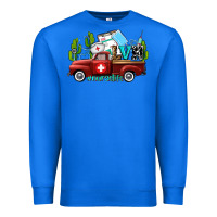 True Royal lvn nurse truck with cactus and sunflowers Premium Sweatshirt - AdoDesignShop