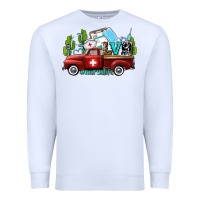 White lvn nurse truck with cactus and sunflowers Premium Sweatshirt - AdoDesignShop